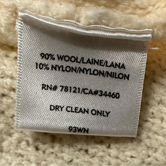 Eileen Fisher Wool Blend TurtleNeck Knit Ivory Sweater - Picture 5 of 5